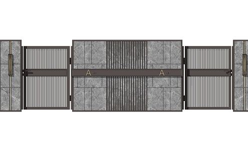 Modern Gate Patio Door Entry Door Double Door 3d model