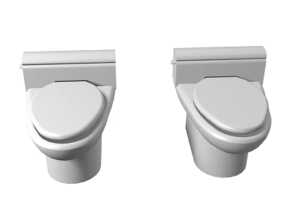 Two Sleek White Modern Toilet Models For Home Bathroom Interior Design 3d model