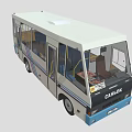 Cartoon bus minibus bus passenger bus shuttle bus low face number low model simple model game sub-era film and television level stylization 3d model