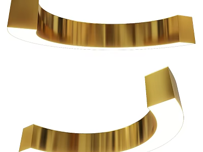 Sleek Modern Gold Chandelier with Curved Metallic Design for Contemporary Interior Decoration 3d model