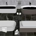 Various Modern Bathtub Designs In White And Gray With Stylish Faucet Details