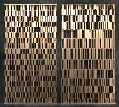 Modern Wall Decor Featuring Geometric Pattern Wooden Strips Interlocking Arrangement Textured Surface 3d model