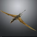 Pterosaur Flying Prehistoric Reptile With Extended Wings And Detailed Skin