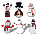 Cute Snowman Decorative Figurines With Various Hats Scarves And Clothes For Home