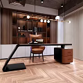 Modern Meeting Room Interior With Long Table Black Office Chairs Green Plants And Wooden Flooring