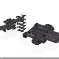 Aerospace Mechanical Components For Spacecraft With Metal Structure And Connection Points