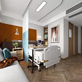 Well Equipped Hospital Outpatient Clinic With Two Beds White Orange Walls And TV