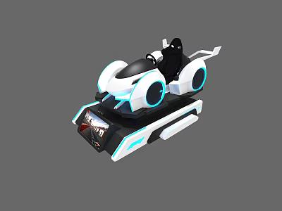 Futuristic Electric Ride On Vehicle With Illuminated Rims And Steering Wheel 3d model