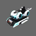 Futuristic Electric Ride On Vehicle With Illuminated Rims And Steering Wheel