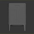 Modern Gray Cube Shaped Computer Case With Perforated Mesh Design And Elevated Legs 3d model