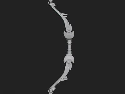 Decorative Bow Weapon With Intricate Carved Design And Ornate Details 3d model