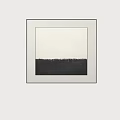 Abstract Painting With Light Upper And Dark Lower Sections Irregular Line Black Frame Wall Mounted 3d model