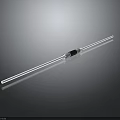 Slim White Weapon With Black Middle Section And Silver Ends Design 3d model