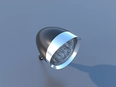 Silver Metallic Spotlight With Transparent Shade And Sleek Modern Design 3d model
