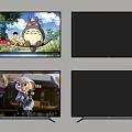 Television Shows Animated Cartoons And Various Screen Displays In Home Setting