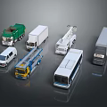 Different Types Of Commercial Vehicles Including Garbage Trucks Vans Buses And Engineering Vehicles