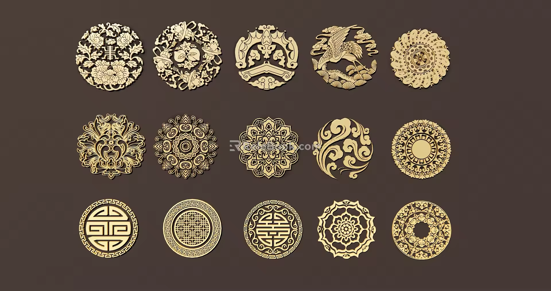 Chinese-style Carved Traditional Patterns Architectural Components Tadang Patterns Hollow Carved Patterns 3d model