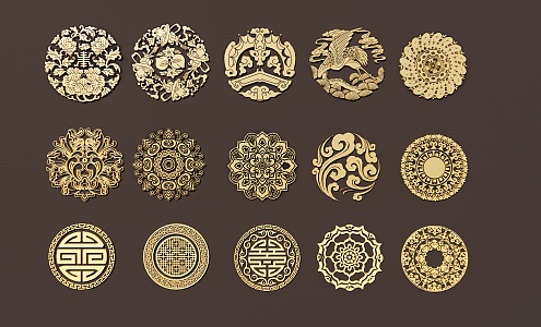 Chinese-style Carved Traditional Patterns Architectural Components Tadang Patterns Hollow Carved Patterns 3d model