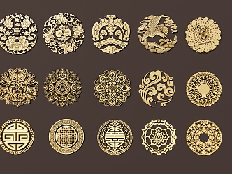 Chinese-style Carved Traditional Patterns Architectural Components Tadang Patterns Hollow Carved Patterns 3d model