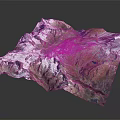 Natural Landscape Design With 3D Terrain Model Featuring Mountains Green Vegetation And Water Areas