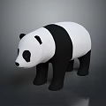 3D Animated Panda Game Character With Black And White Cartoon Design And Friendly Look