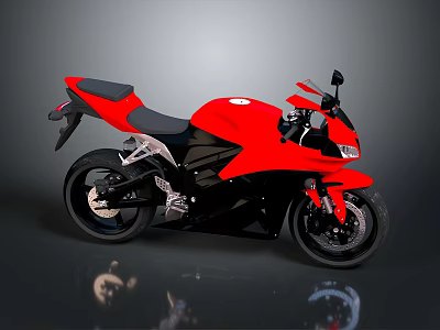 Red Sports Motorcycle With Sleek Modern Design Black Accents And Stylish Look 3d model