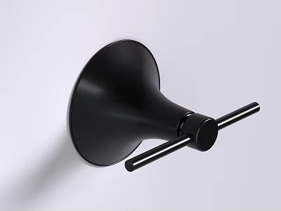 Black Modern Wall Sconce with Trumpet Shaped Design and Horizontal Bar 3d model