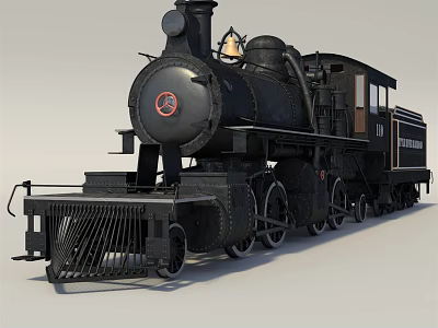 Vintage Black Steam Train With Classic Chimney Bell And Retro Wheels Design 3d model