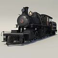 Vintage Black Steam Train With Classic Chimney Bell And Retro Wheels Design