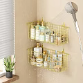 Bathroom Wall Mounted Storage Baskets For Toiletries In Shower Area