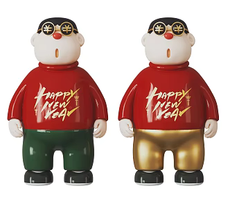 Modern Doll Pang Tiger Trendy Play Hand-made Doll Doraemon Toy for Children 3d model