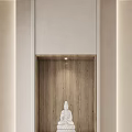 Modern Buddhist Cabinet Cream Simple Partition Entrance 3d model