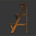 Three Tiered Wooden Plant Stand With Cross Structure For Indoor Outdoor Plants