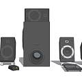 Home Theater Sound System With Subwoofer Multiple Speakers And Surround Components 3d model