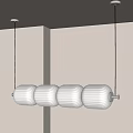 Modern White Linear Pendant Light With Cylindrical Shades For Minimalist Interior