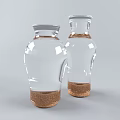 Elegant Transparent Ceramic Vessels With Brown Cork Base And Smooth Surface Design