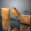Golden Vintage Lighters With Open And Closed Design In Metal Material