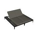Double Seat Lounge Sofa With Gray Cushions Black Frame And Marble Top 3d model