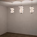 Modern Pendant Lights Hanging In Minimalist Interior With White Walls And Shadow Effects