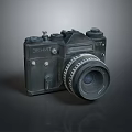 Vintage Zemlya Film Camera With Black Body Classic Lens And Dials