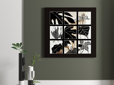 Antique Abstract Hanging Paintings 3d model