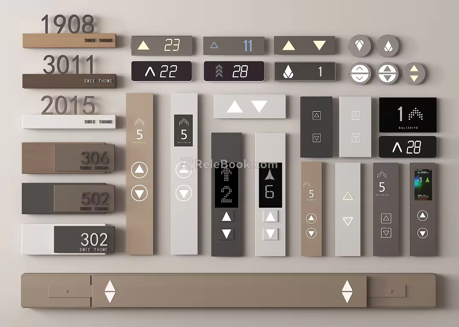 Elevator Button Elevator Screen Elevator Button Floor Display 3d model