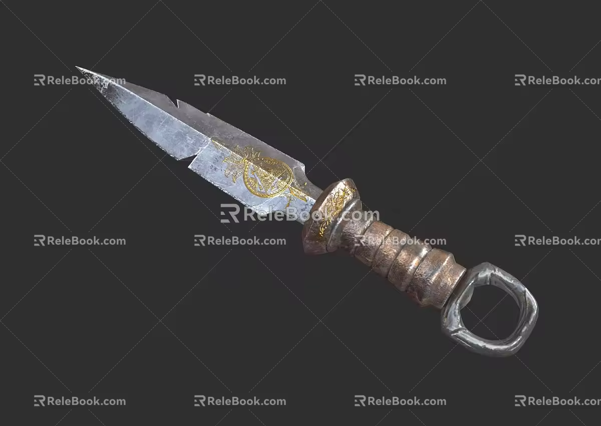 Flying Knife Dart Dark Weapon Cold Weapon PBR Material Next Generation Long Range Weapon Dagger Knife Ancient Weapon Ninja Dart Shuriken 3d model