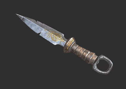 Flying Knife Dart Dark Weapon Cold Weapon PBR Material Next Generation Long Range Weapon Dagger Knife Ancient Weapon Ninja Dart Shuriken 3d model
