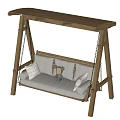 Outdoor Wooden Play Equipment Swing With Canopy Comfortable Seat And Soft Cushions