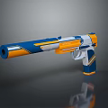 Futuristic Sci Fi Weapon With Blue Orange White Color And Sleek Modern Design