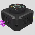 Black Electronic Device With Control Panel Colored Buttons And Cooling Fans