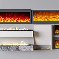 Various Modern Fireplace Designs With Realistic Flame Effects And Marble Details
