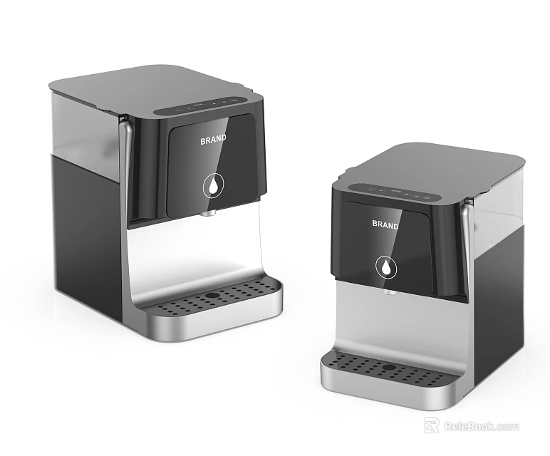 Beko Two Water Dispensers With Black Silver Sleek Design For Daily Home Use 3d model 