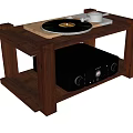 Modern record player audio coffee table side table low table music equipment 3d model